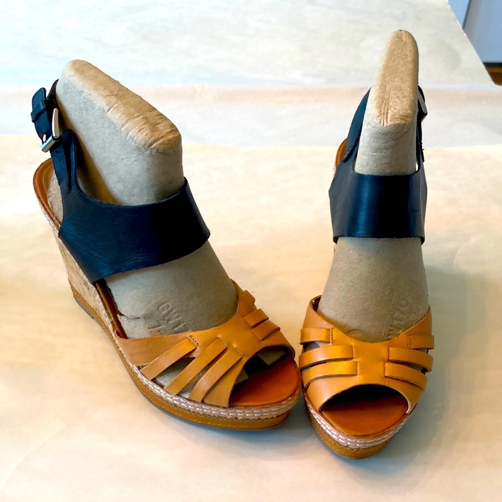 Dolce Vita wedge sandals black & caramel